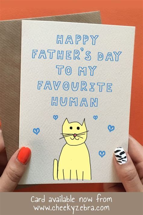 Cat Father Funny Fathers Day Card Dad Cards Fathers