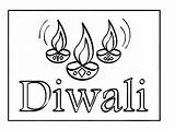 Diwali Coloring Diya sketch template