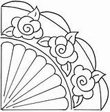 Fan Hand Drawing Fans Coloring Embroidery Templates Template Patterns Printable Colouring Getdrawings Applique Church Quilting sketch template