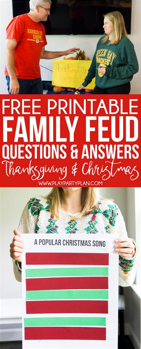 thanksgiving christmas family fued questions play party plan
