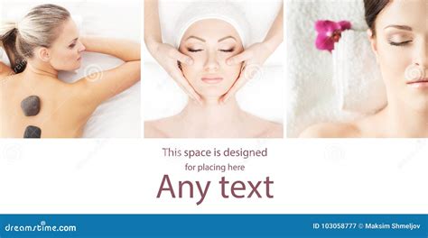 traditional spa concept wellness massage  skin care collage stock