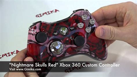 nightmare skull red xbox  custom controller  gimikacom youtube