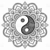 Mandala Coloring Pages Yang Yin Printable Getdrawings sketch template