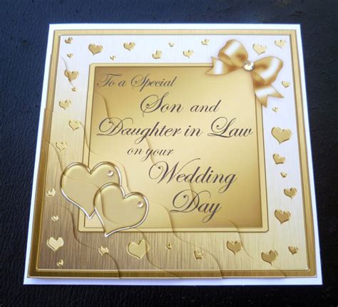 Special Son And Daughter In Law Wedding Day Card 4 Colours Ebay