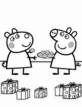 Peppa Pig Coloring Pages Suzy Cookies Printable Gives Colouring Christmas Sheets Print Drawing Super Kids Supercoloring Color Family Characters Ballons sketch template
