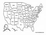 Map Coloring Usa States Color Pages United Blank Maps Kids sketch template