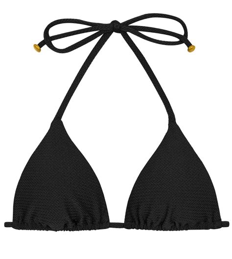 bikini tops textured triangle black bikini top top duna tri preto