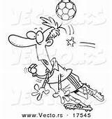 Soccer Coloring Cartoon Referee Outline Ball Hitting Vector Pages Umpire Royalty Stock Designs Vecto Rs sketch template
