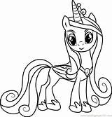 Pony Cadence Cadance Getcolorings Coloringpages101 Shining Armor Colouring sketch template
