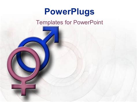 Powerpoint Template Male And Female Symbols On A Faded