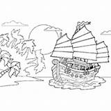 Junk Ship Coloring Surfnetkids Pages sketch template