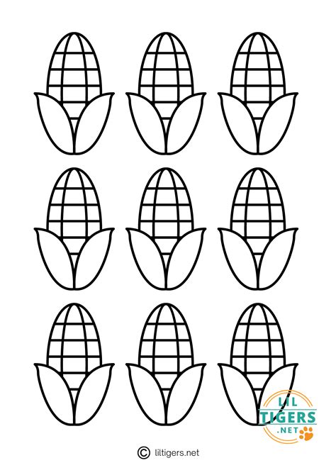 printable corn templates  fall crafts lil tigers