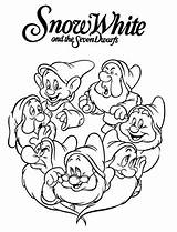 Snow Dwarfs Coloring Pages Printable Disney Sheet Cartoon Drawfs Kids Getdrawings Princess sketch template