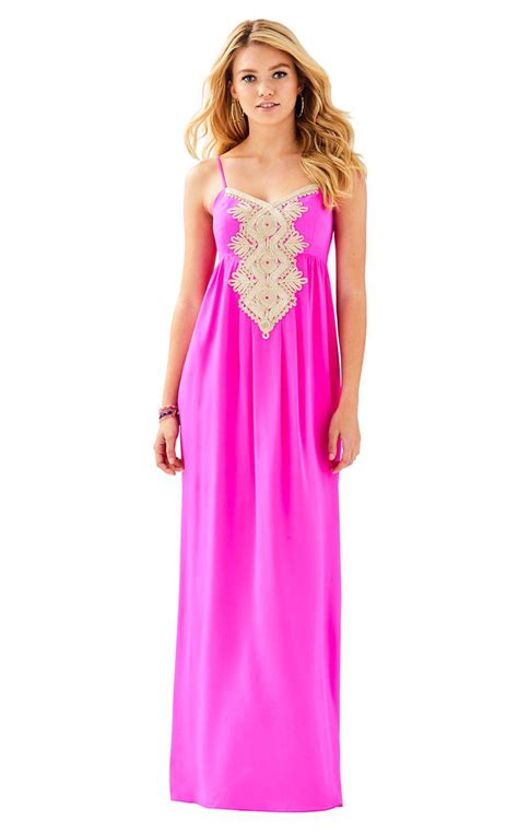 lyst lilly pulitzer kelsea silk maxi dress in pink