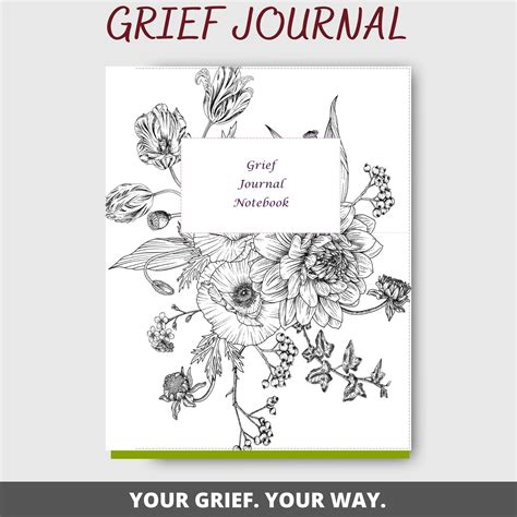 grief journal printable mourning  loss grieving  etsy