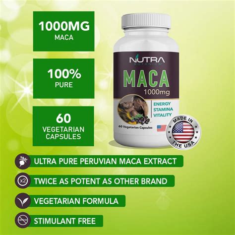 Organic Peruvian Maca 1000mg Male Enhancement Boost Energy Stamina