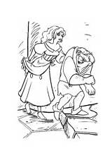 Coloring Notre Hunchback Dame Esmeralda Quasimodo Pages sketch template