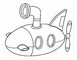 Submarine Marin Coloring Sous Coloriage Monde Transportation Dessin Pages Coloringcrew sketch template