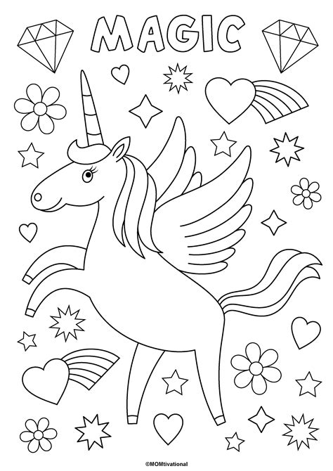 printable unicorn coloring page