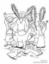 Coloring Palm Sunday Jesus Pages Donkey Riding Hosanna Children Ministry Sheet Shouting Jerusalem sketch template