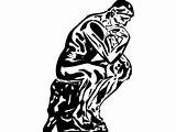 Rodin Thinker sketch template