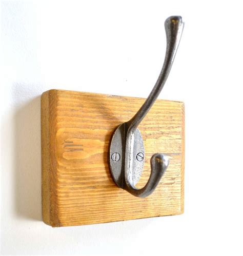 reclaimed wood cast iron hook rack choice sizes