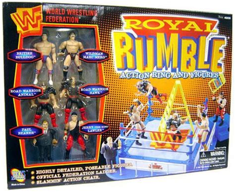 wwe wrestling wwf playsets royal rumble action ring  figures action