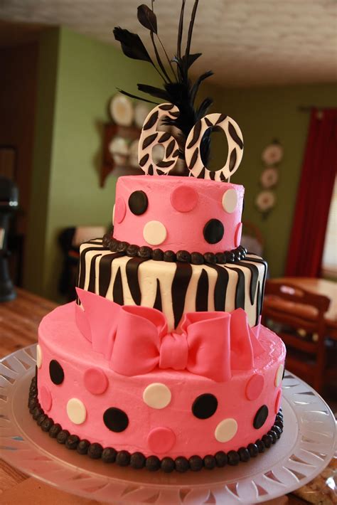 The Cake Box Girls Zebra Stripe And Hot Pink 60th Birthday Cake