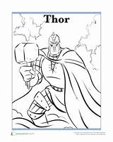 Thor Coloring Pages Worksheets Viking Norse Choose Board Mythology sketch template