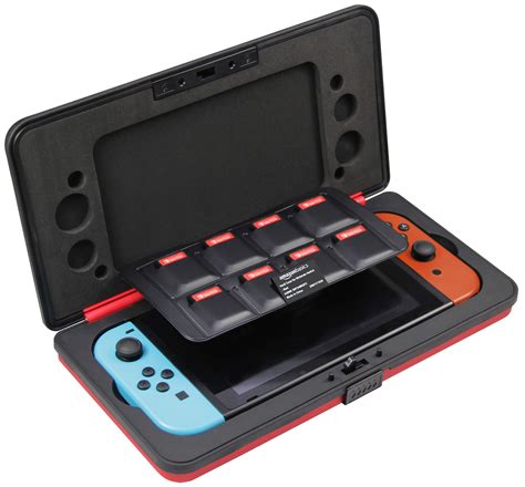 amazon basics vault case  nintendo switch   games      inches red buy