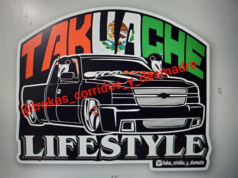 mex takuache lifestyle sticker bumper sticker car window truck window laptop decal truckin
