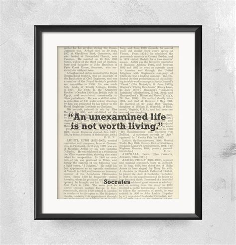 socrates inspirational quote life quote art print an unexamined life
