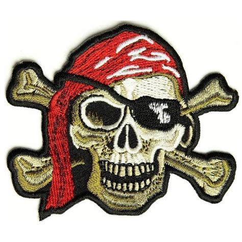 Pirate Skull Patch Red Hat Eye Patch 2 X 3 Inch