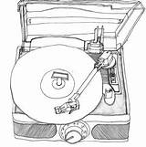 Record Player Drawing Drawings Vinyl Sketch Players Pages Music Line Doodle Outline Coloring Template Paintingvalley Choose Board sketch template