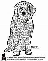 Coloring Dog Mastiff Color Dogs Visit Book English sketch template