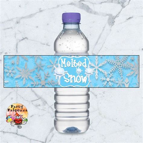 melted snow water bottle labels  printable