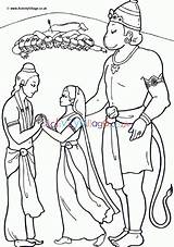 Hanuman Diwali Sita Rama Activityvillage Ramayana Ji Coloringhome sketch template