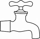 Tap Water Clip Faucet Clipart Coloring Clker sketch template