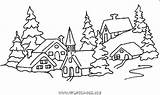 Montagne Gratuit Coloriages Chalets Noël Hiver Pochoir Villages Maisons Coloring Père Riscos sketch template