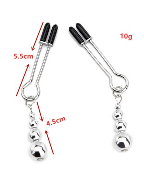 Silver Breast Clamps With Rubber Tips Cute Nipple Clamps For Beginners