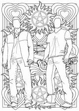 Winchester Colouring Grown Ups Drawings Spn sketch template