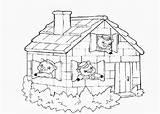 Pigs Little Three Coloring Pages Printable House Pig Kids Template Wolf Books Bad Big sketch template