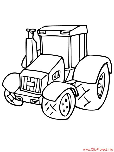 cartoon tractor image  colouring