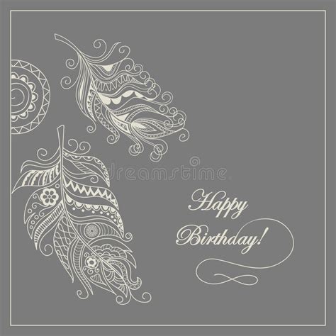 boho card happy birthday stock vector illustration  creative