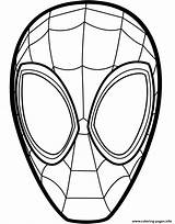 Spiderman Morales Coloriage Masker Kleurplaat Dessin Ausmalbilder Kleurplaten Imprimer Maske Maska Coloringoo Colorings Spiderverse sketch template