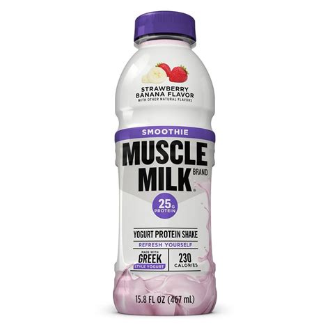 muscle milk smoothie protein yogurt shake strawberry banana  protein  fl oz  count