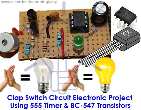 spot turns clap switch circuit electronic project   timer bc
