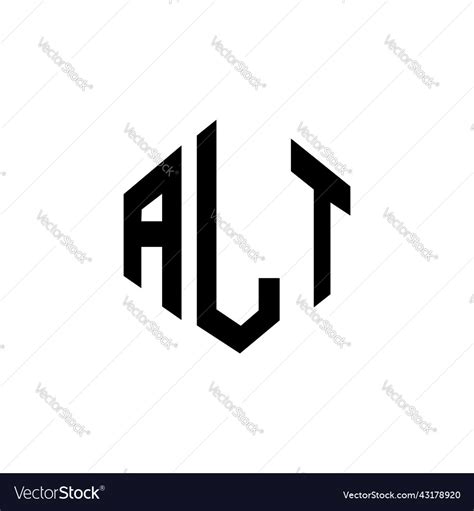 alt letter logo design  polygon shape vector image