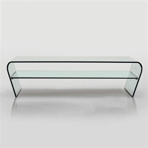 Ameranto Curved Glass Coffee Table With Shelf Klarity Glass Furniture
