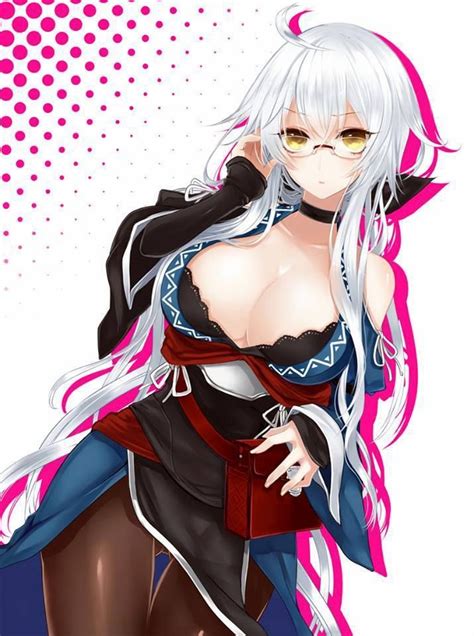 Ecchi Anime Girl With White Hair And Gold Eyes Ecchi